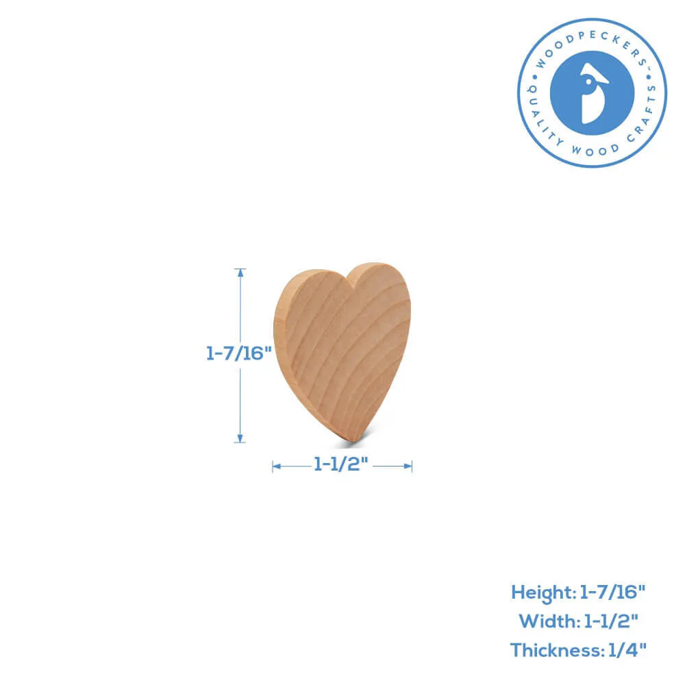 1-1/2" Wood Heart Cutout, 1/4" thick - Image 7
