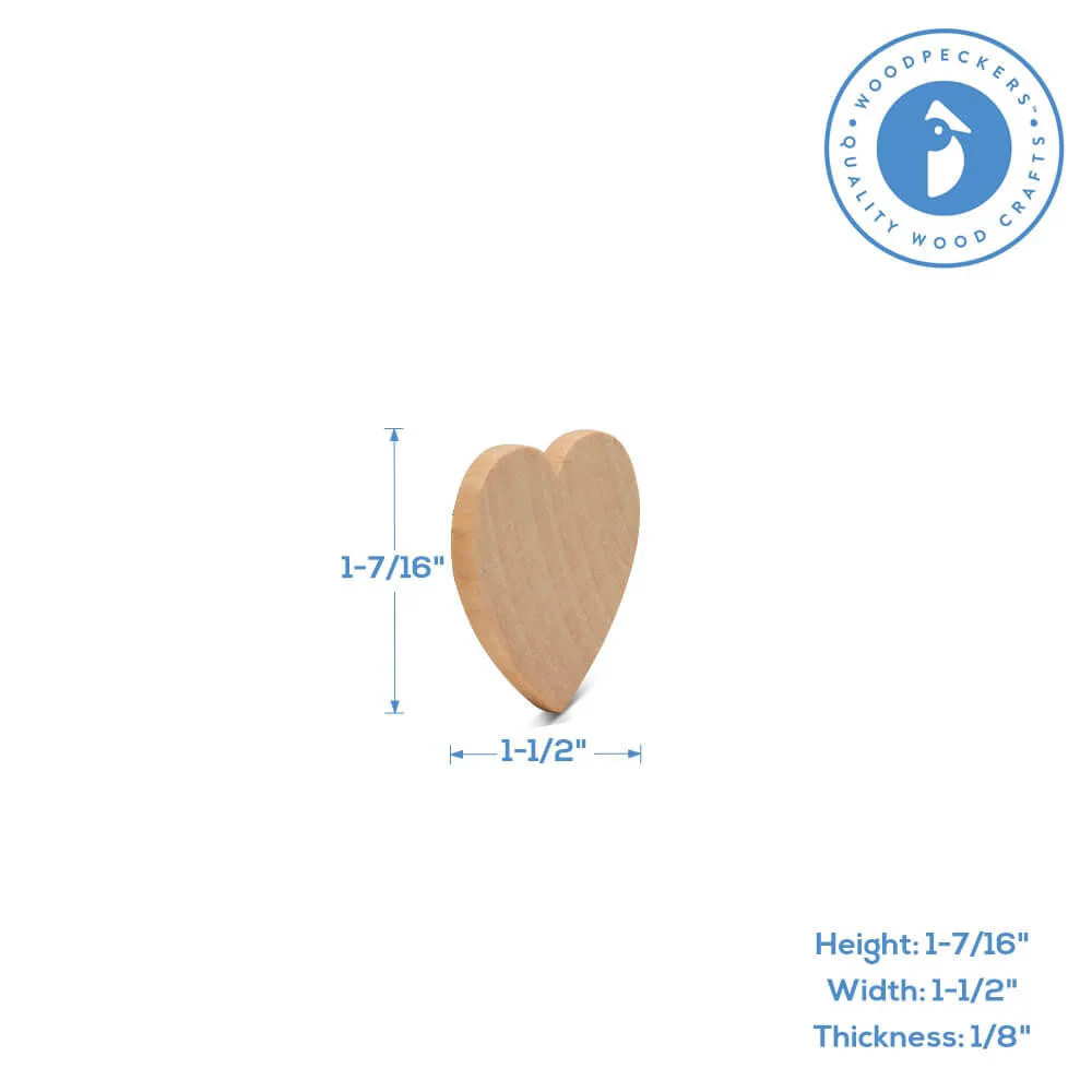 1-1/2" Wood Heart Cutout, 1/8" Thick - Image 7