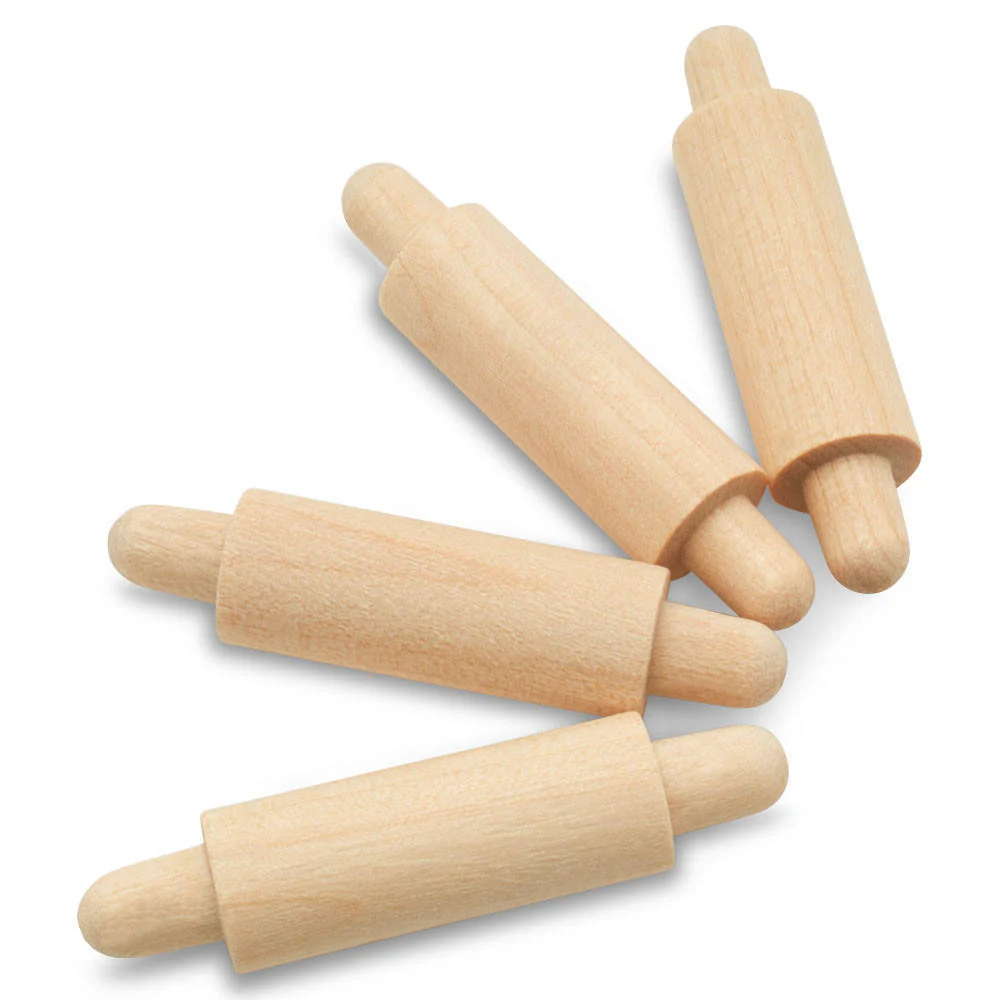 1-1/2'" Wood Miniature Rolling Pin - Image 3