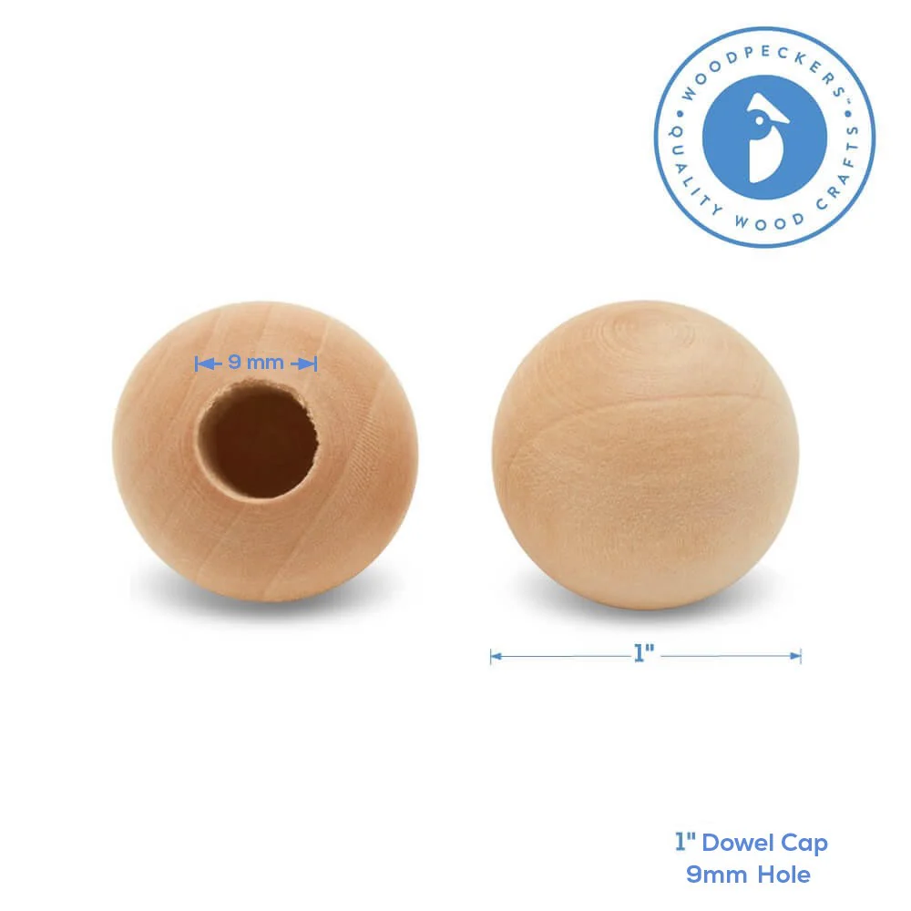 1" Dowel Cap, 9mm Hole - Image 4
