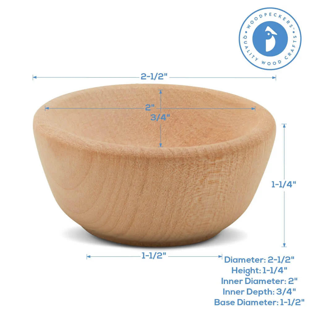 2-½” Mini Wooden Bowls - Image 3