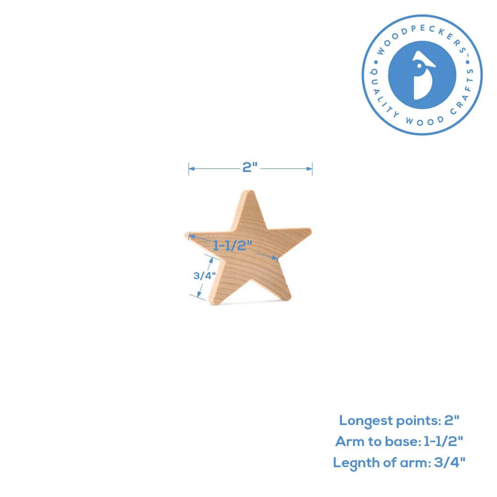 2" Star Wooden , 1/4" Thick - Image 6