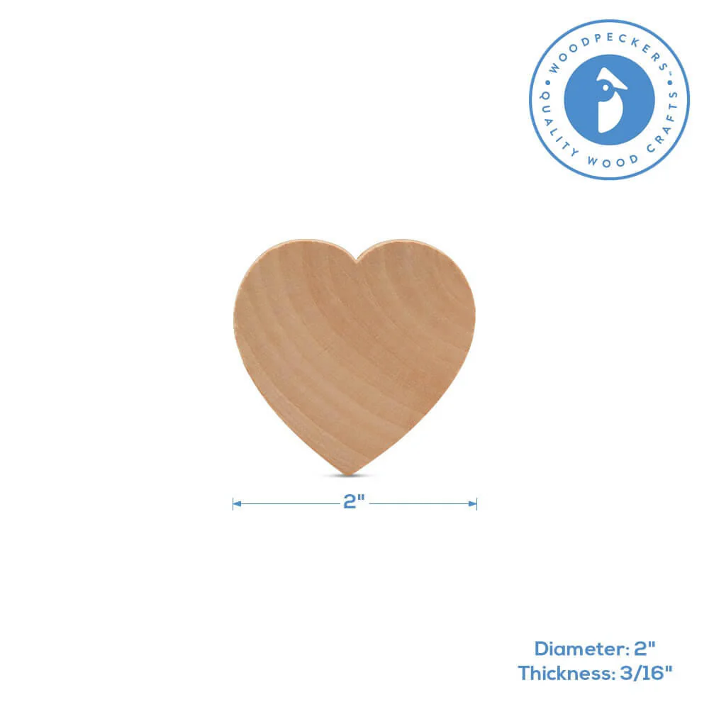 2" Wood Heart Cutout, 3/16" Thick - Image 7