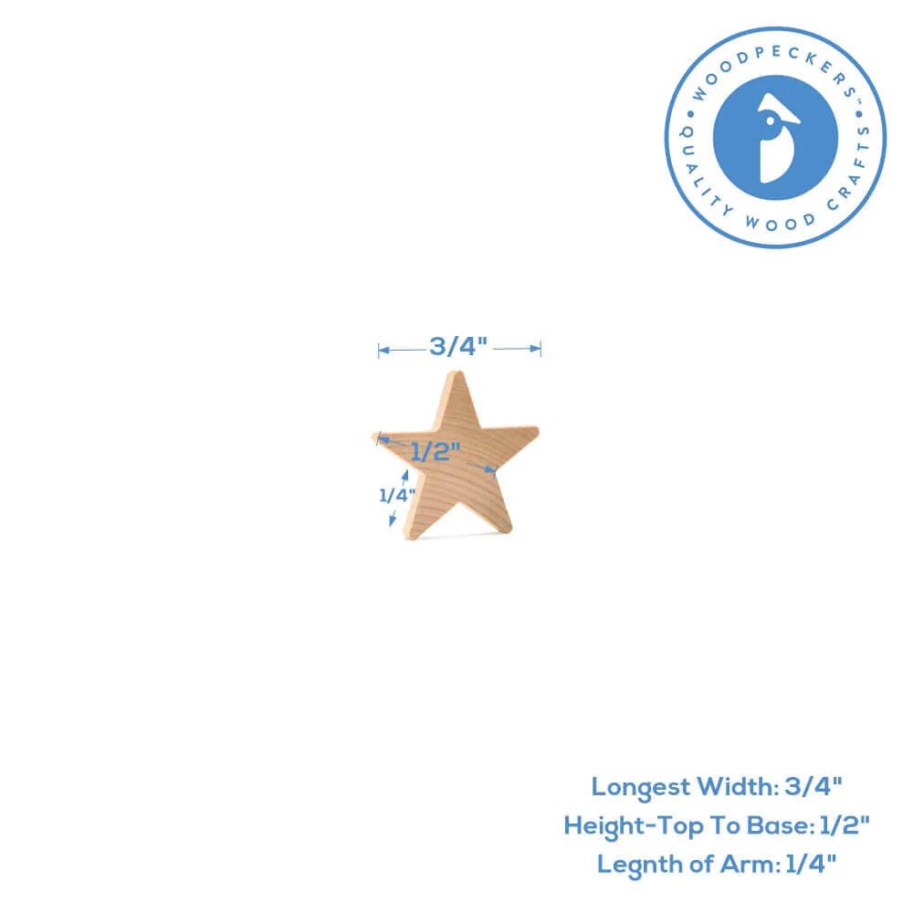 3/4" Wooden Star Cutout, 3/16" Thick. - Image 6