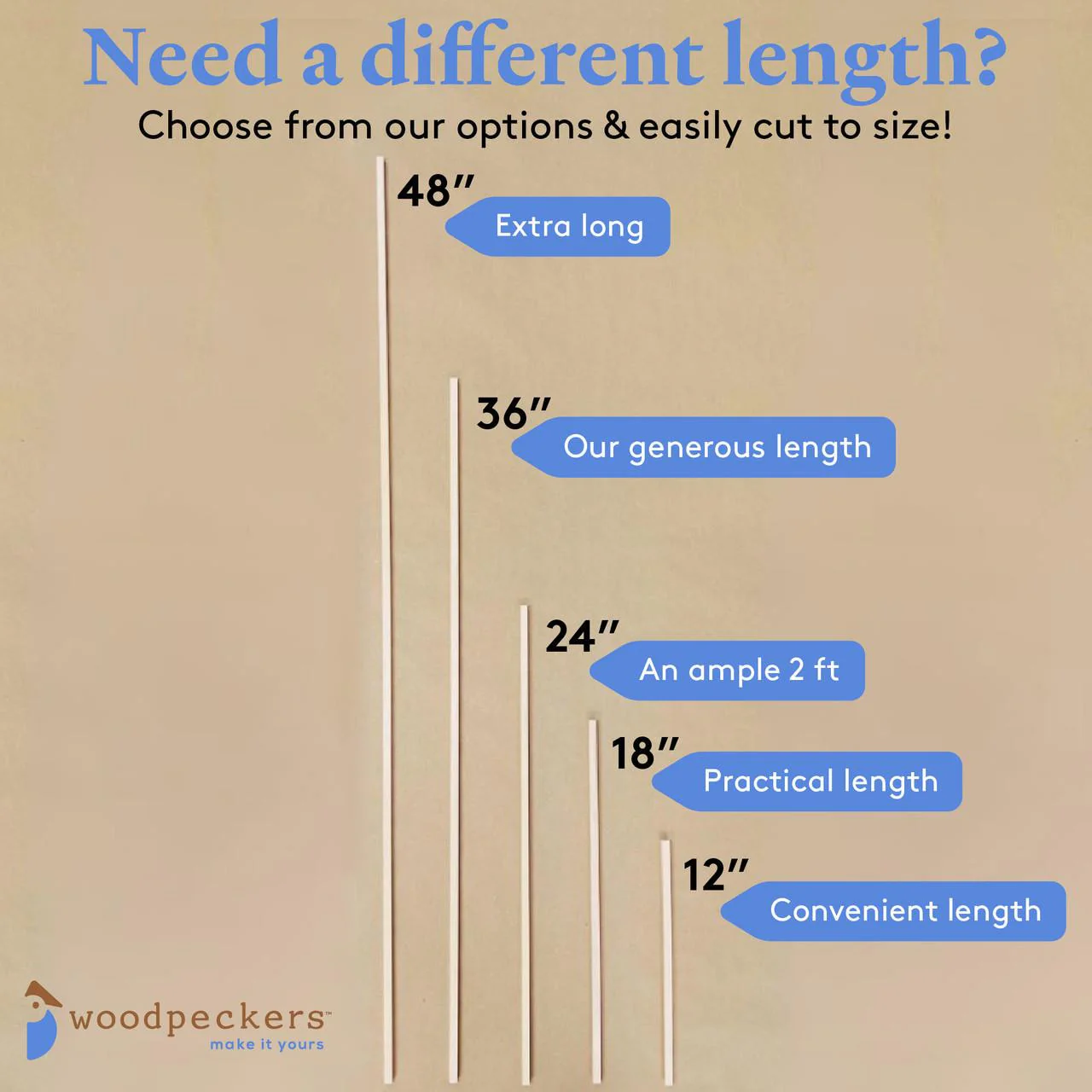 3/8" x 36" Square Dowel - Image 7