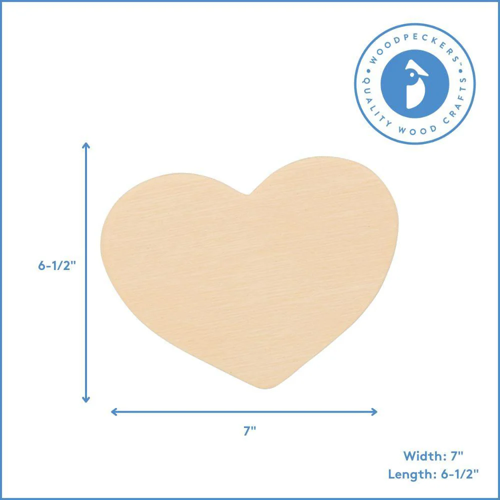 7" Wooden Heart Cutout - Image 6