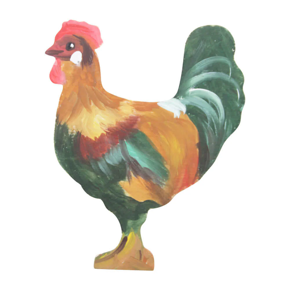 9-3/4" Wooden Rooster Cutout - Image 3
