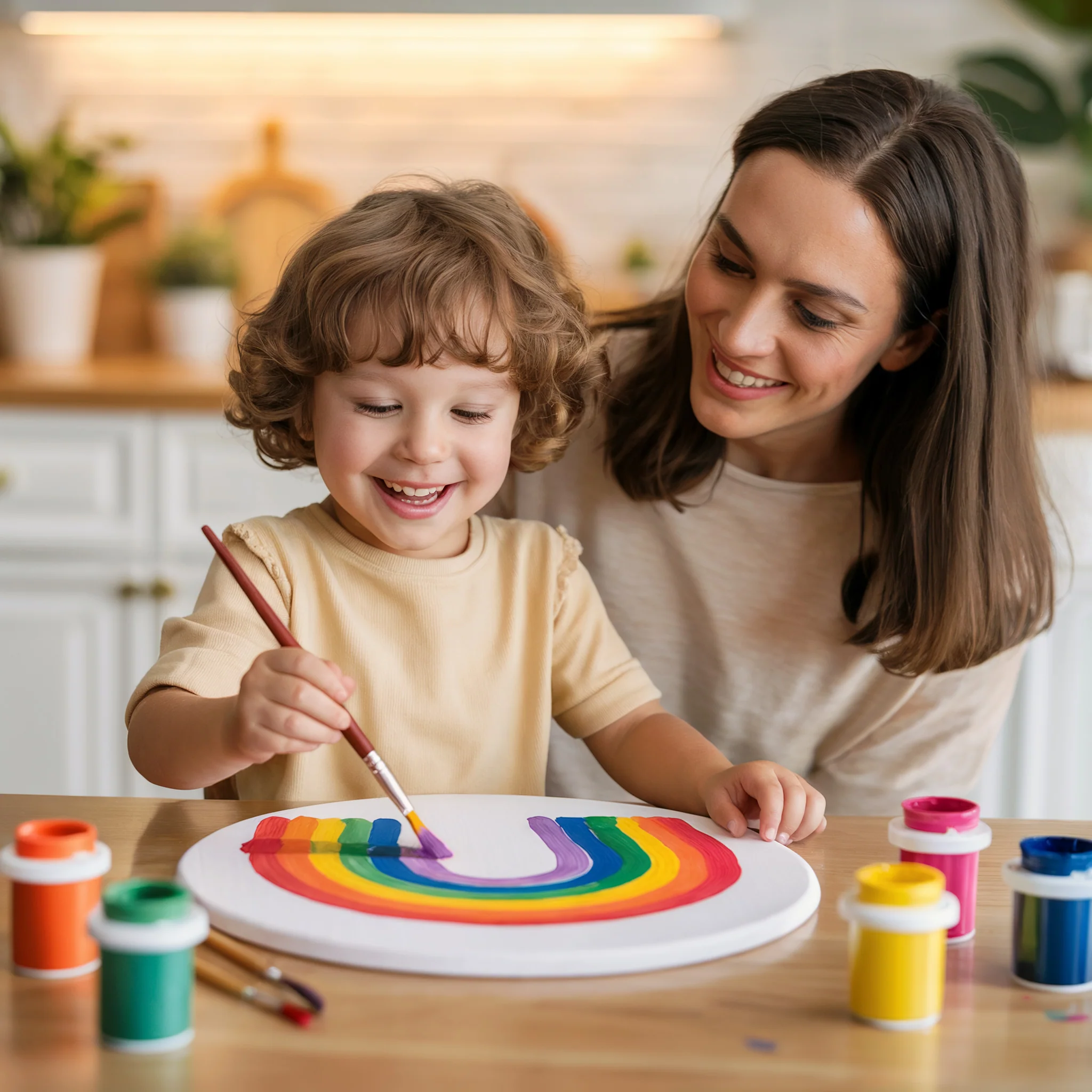 Large Round Cradled Canvas, Set of 3 - Image 4