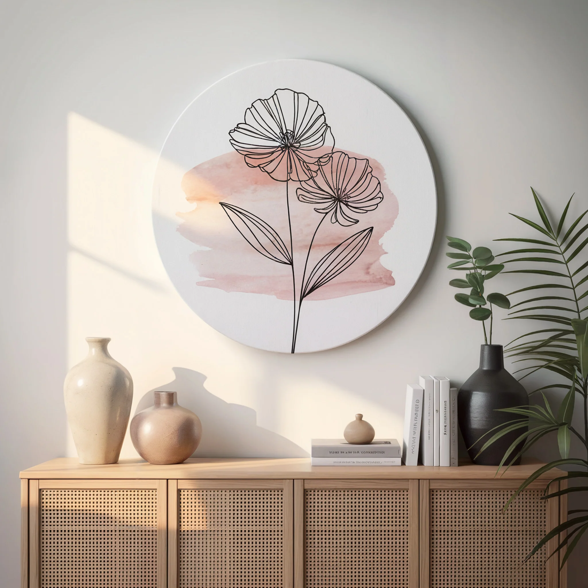 Large Round Cradled Canvas, Set of 3 - Image 5