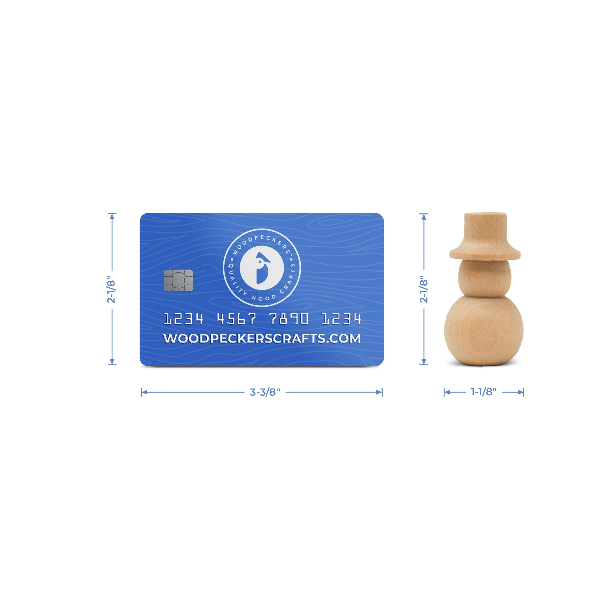 Snowman Small, 2-1/8",  with Flat Hat - Image 6