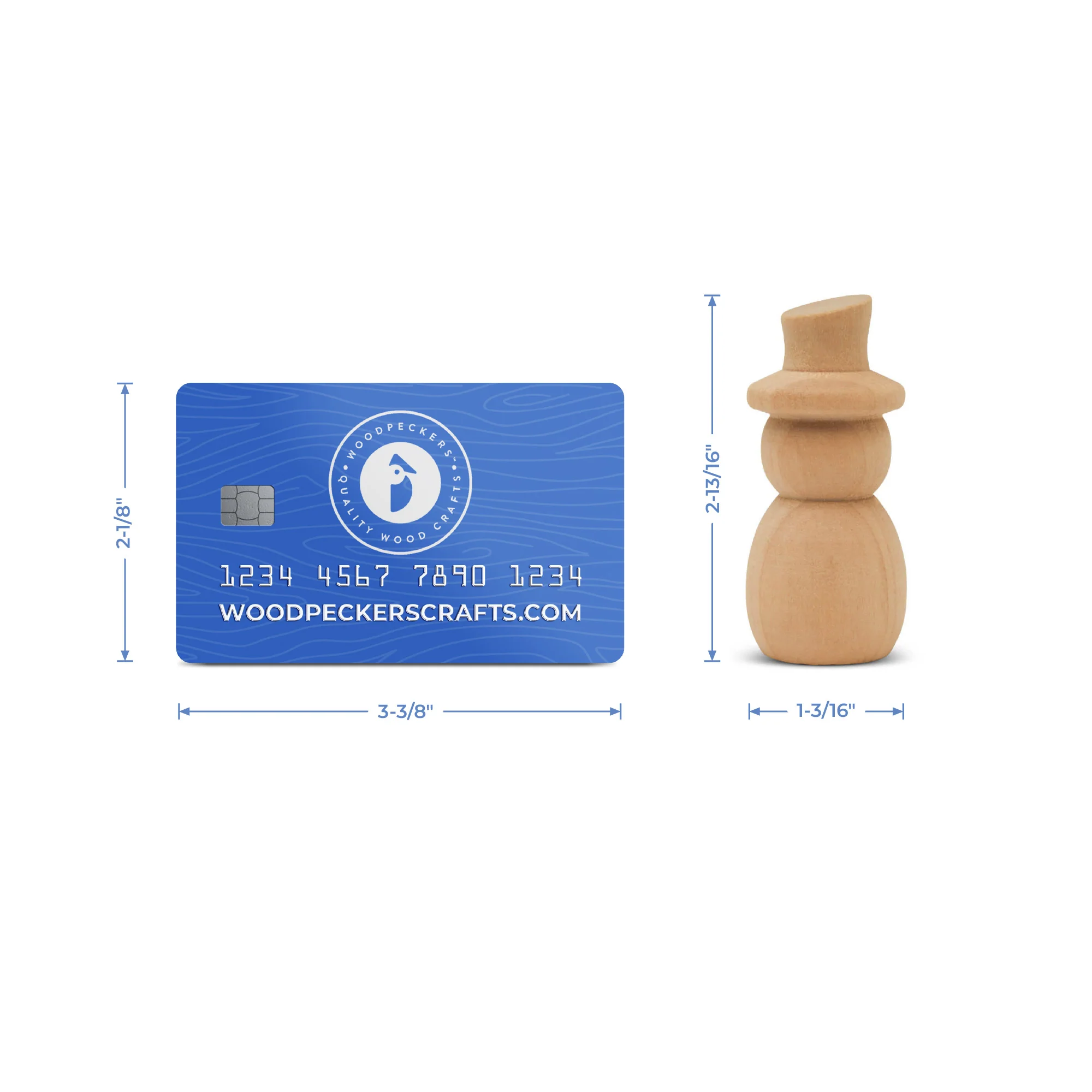 Snowman Small, 2-13/16",  with Slanted Hat - Image 5