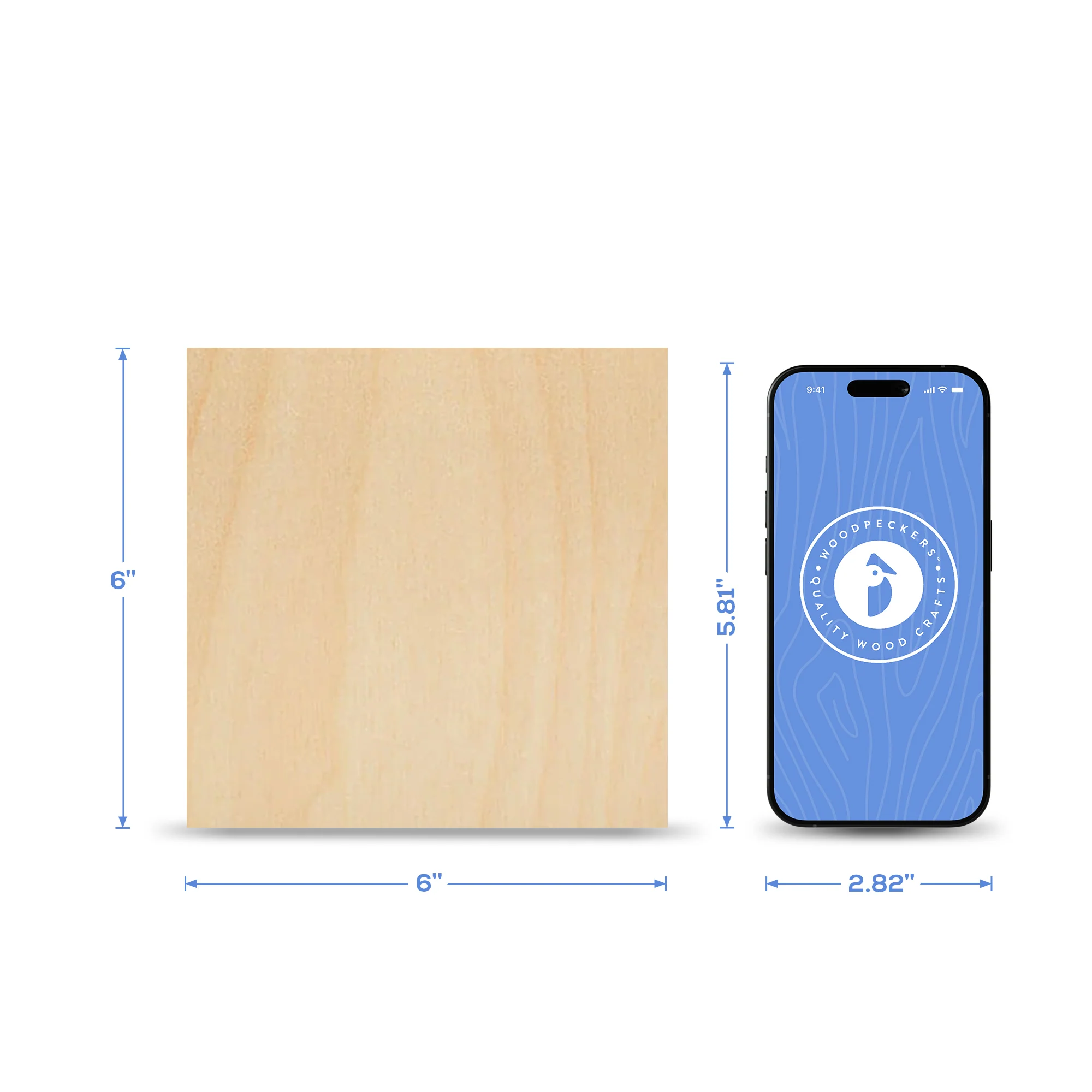 1/8" x 6" x 6" Baltic Birch B/BB Plywood Sheet (Square Cutout) - Image 4