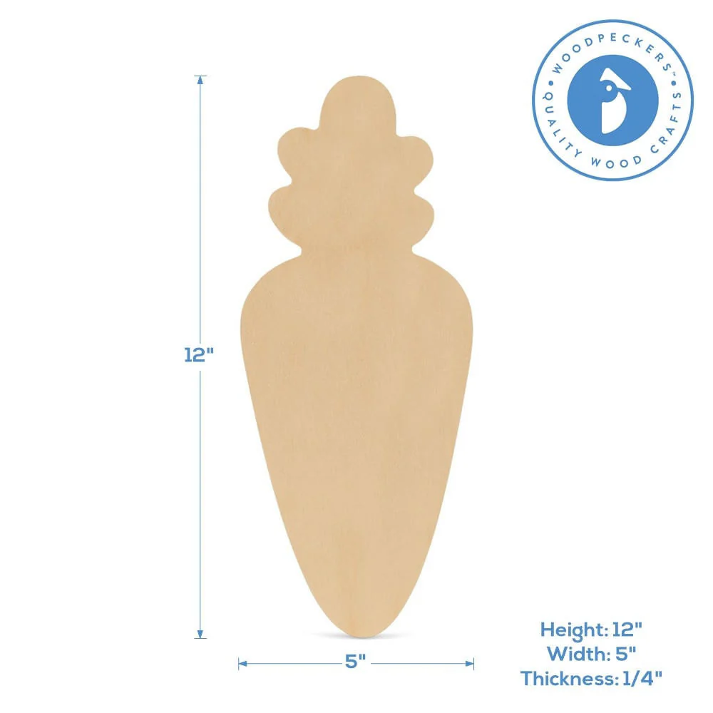 Wood Carrot Cutout, Large,  12" x 5" - Image 4