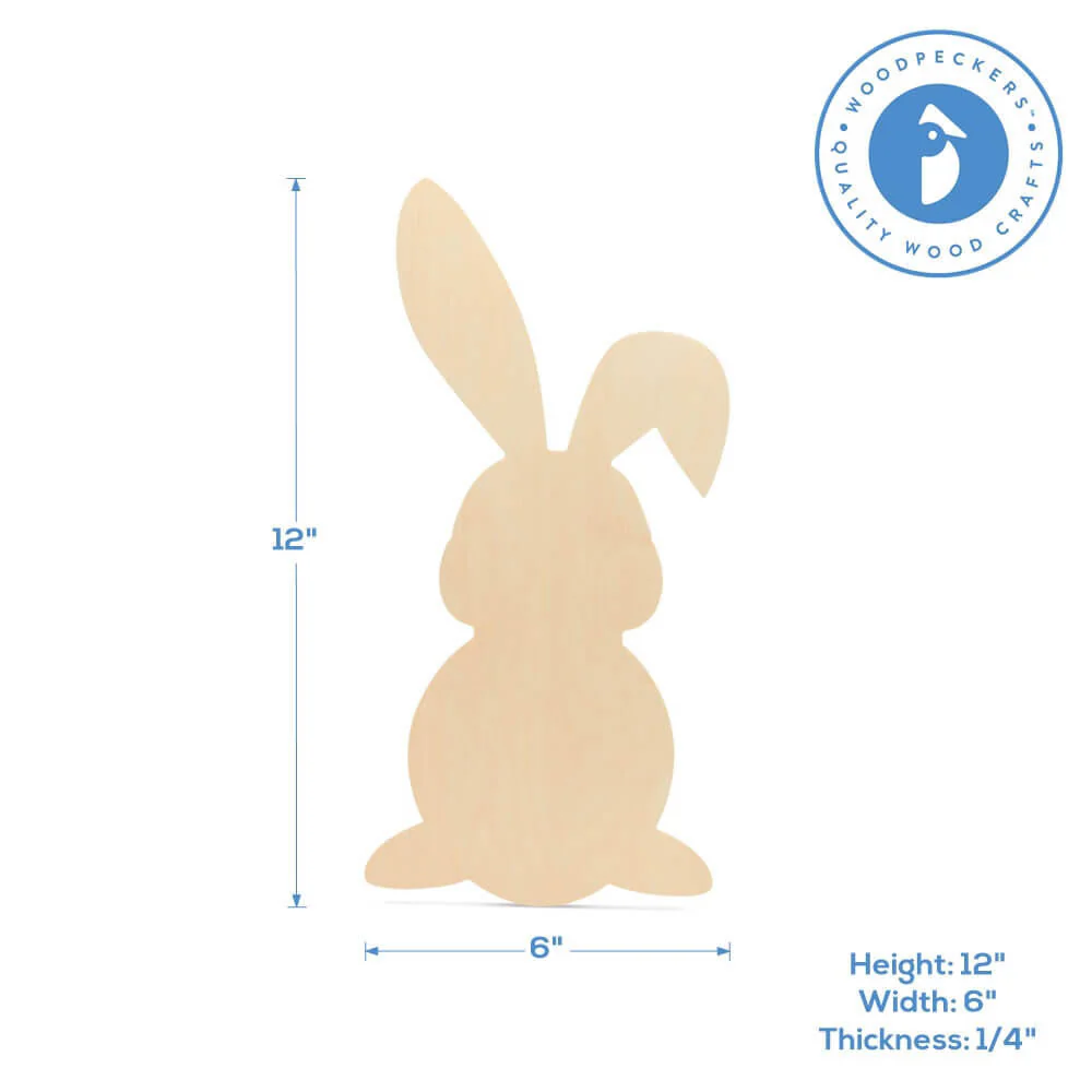 Wood Easter Bunny Cutout Large,  12" x 6" - Image 4