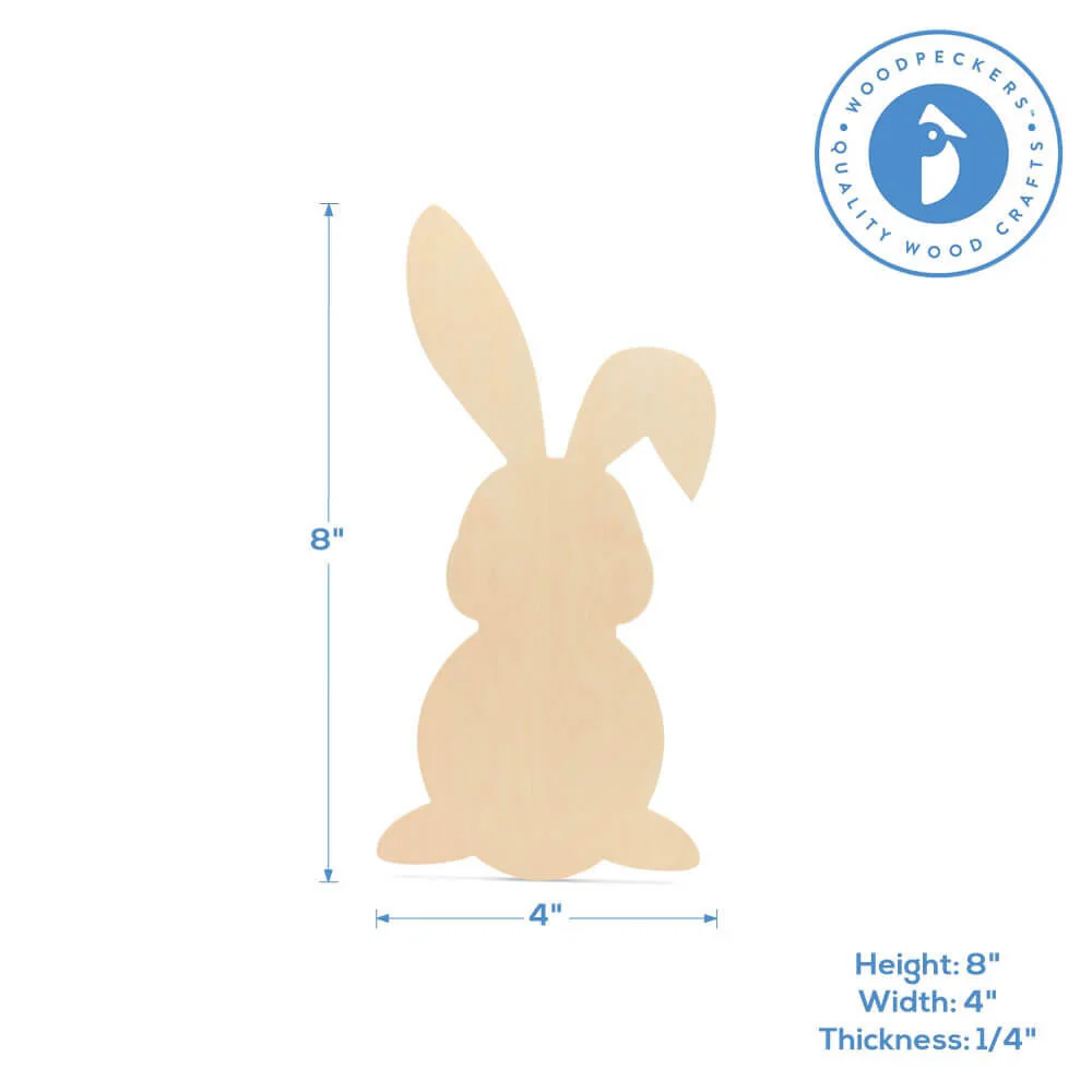 Wood Easter Bunny Cutout Medium,  8" x 4" - Image 4