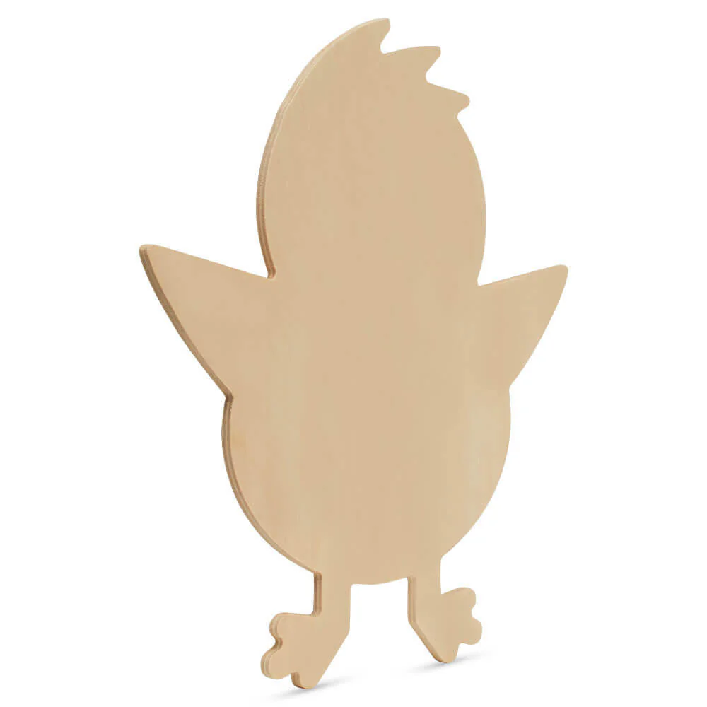 Wood Easter Chick  Cutout Medium, 8" x 7" - Image 3
