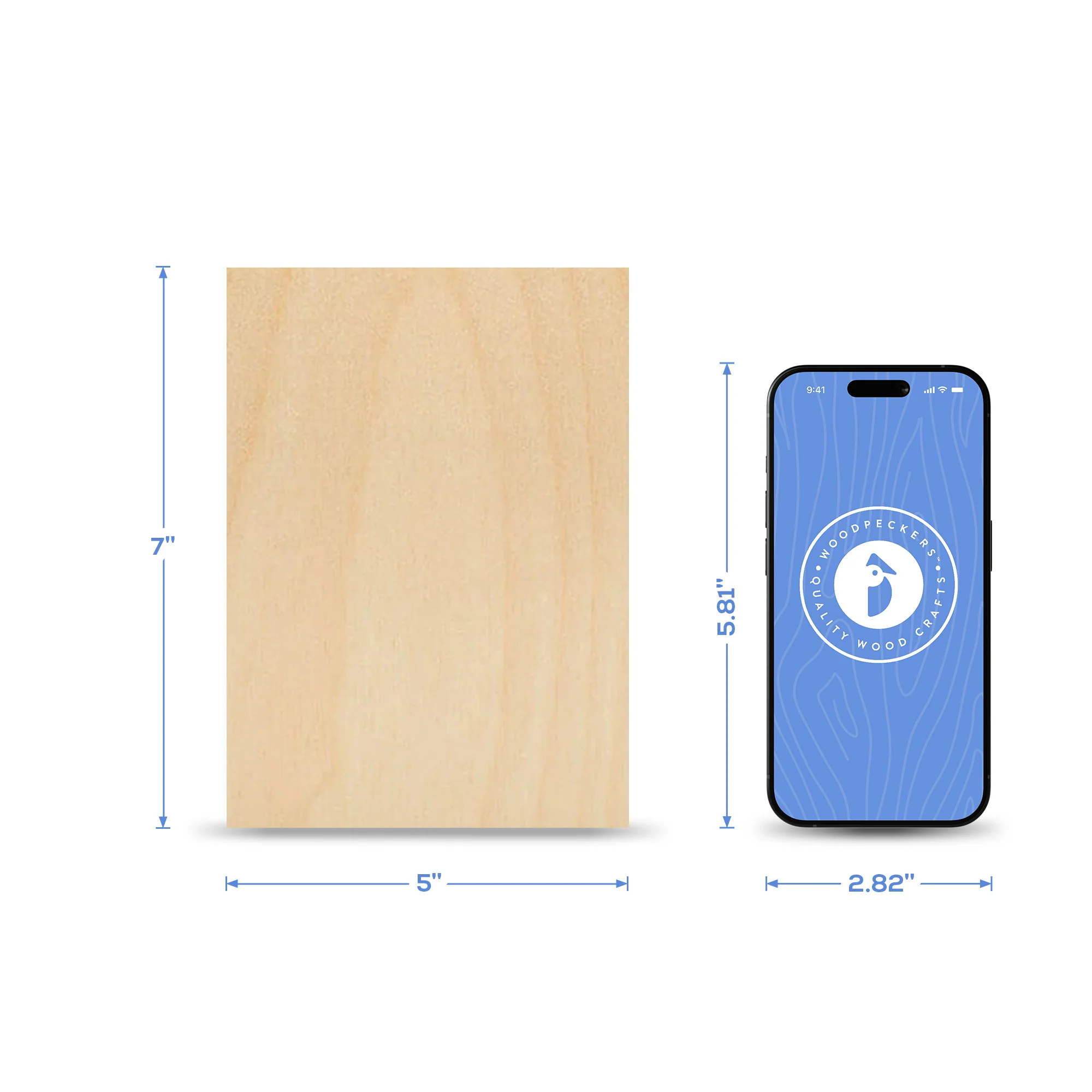 Wood Rectangle Cutout, 5" x 7", 1/8" Thick - Image 4