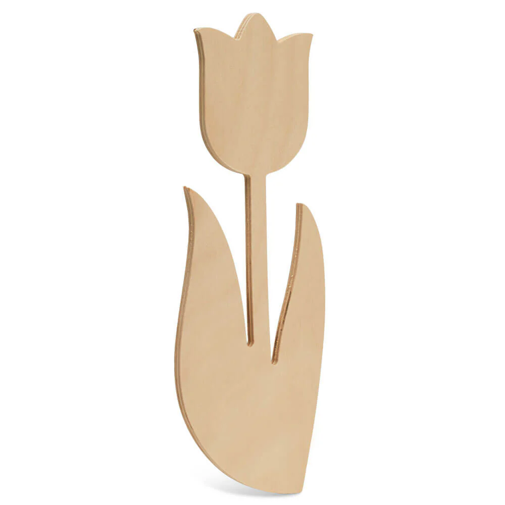 Wood Tulip Cutout, 12" x 4.75" - Image 3